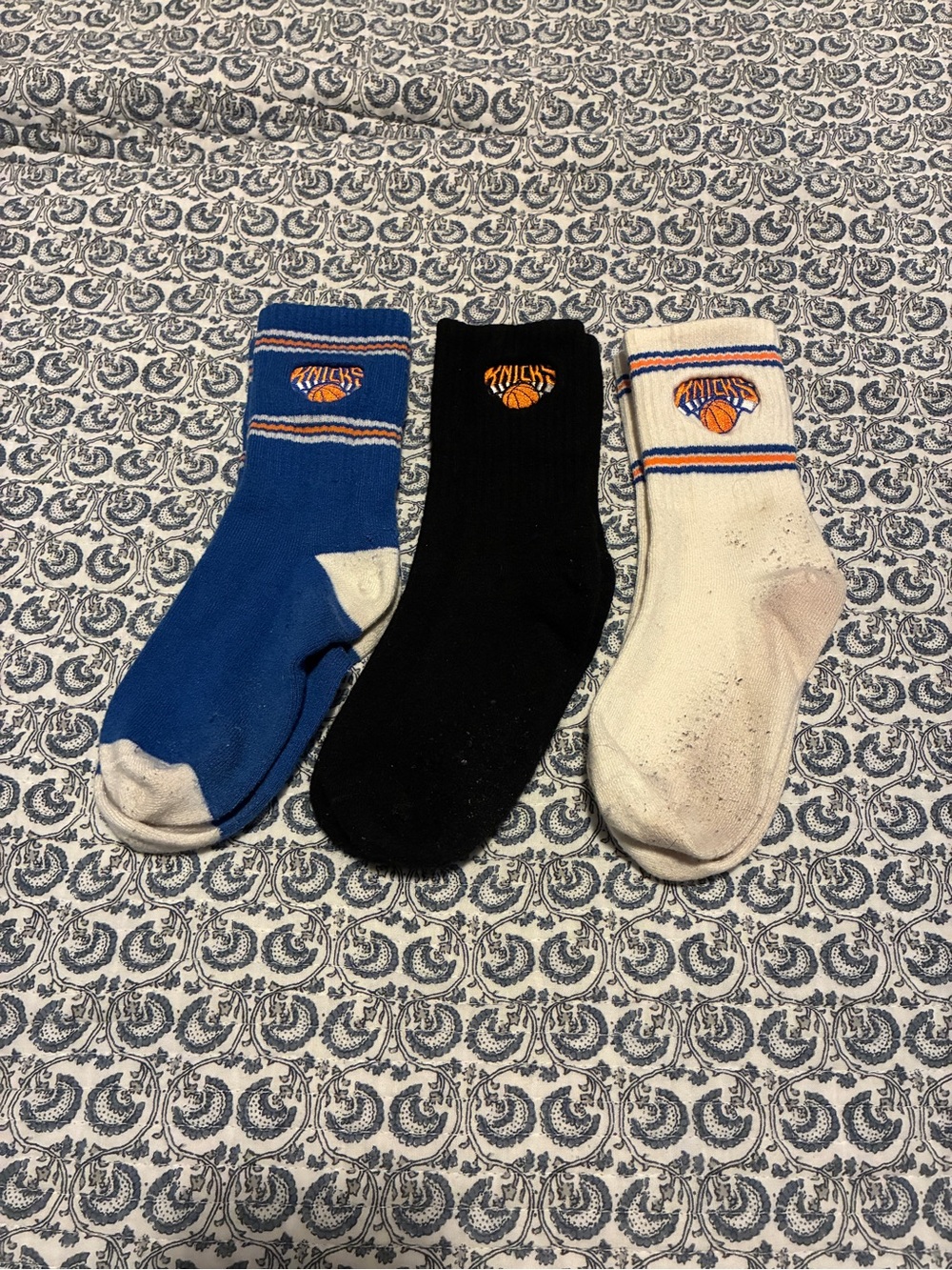 NYON x Knicks Crew Socks - Blue, Black & White (3-Pack)